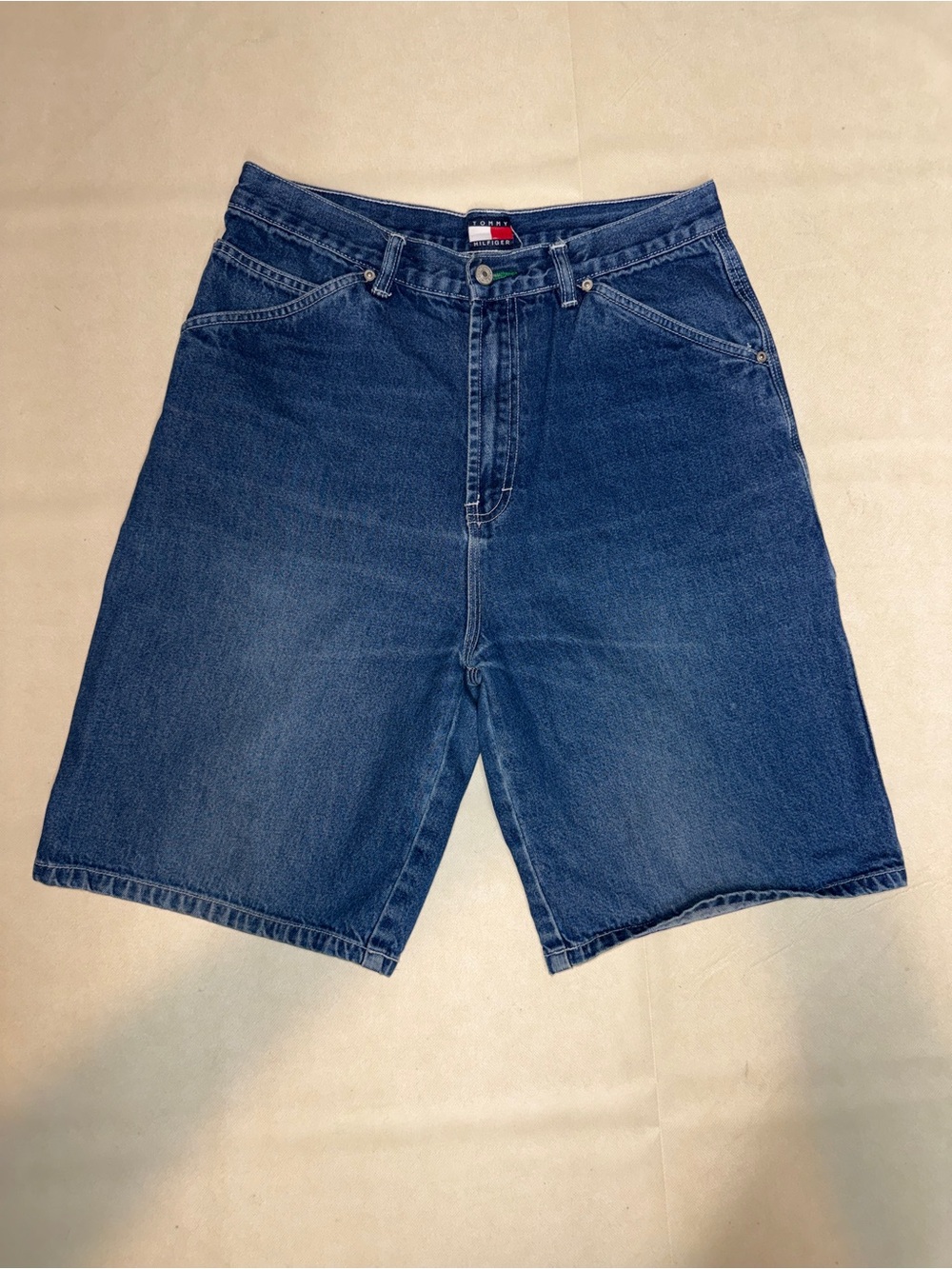 Vintage Tommy Hilfiger Men’s Blue Denim Jean Shorts